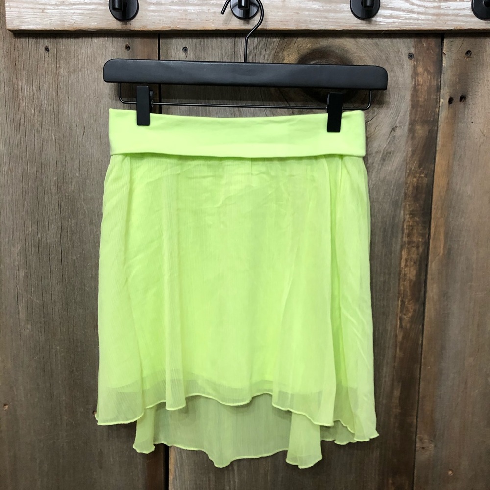 2012 Aeropostale Skirt Foldover Waist in Yellow Green Size Small
